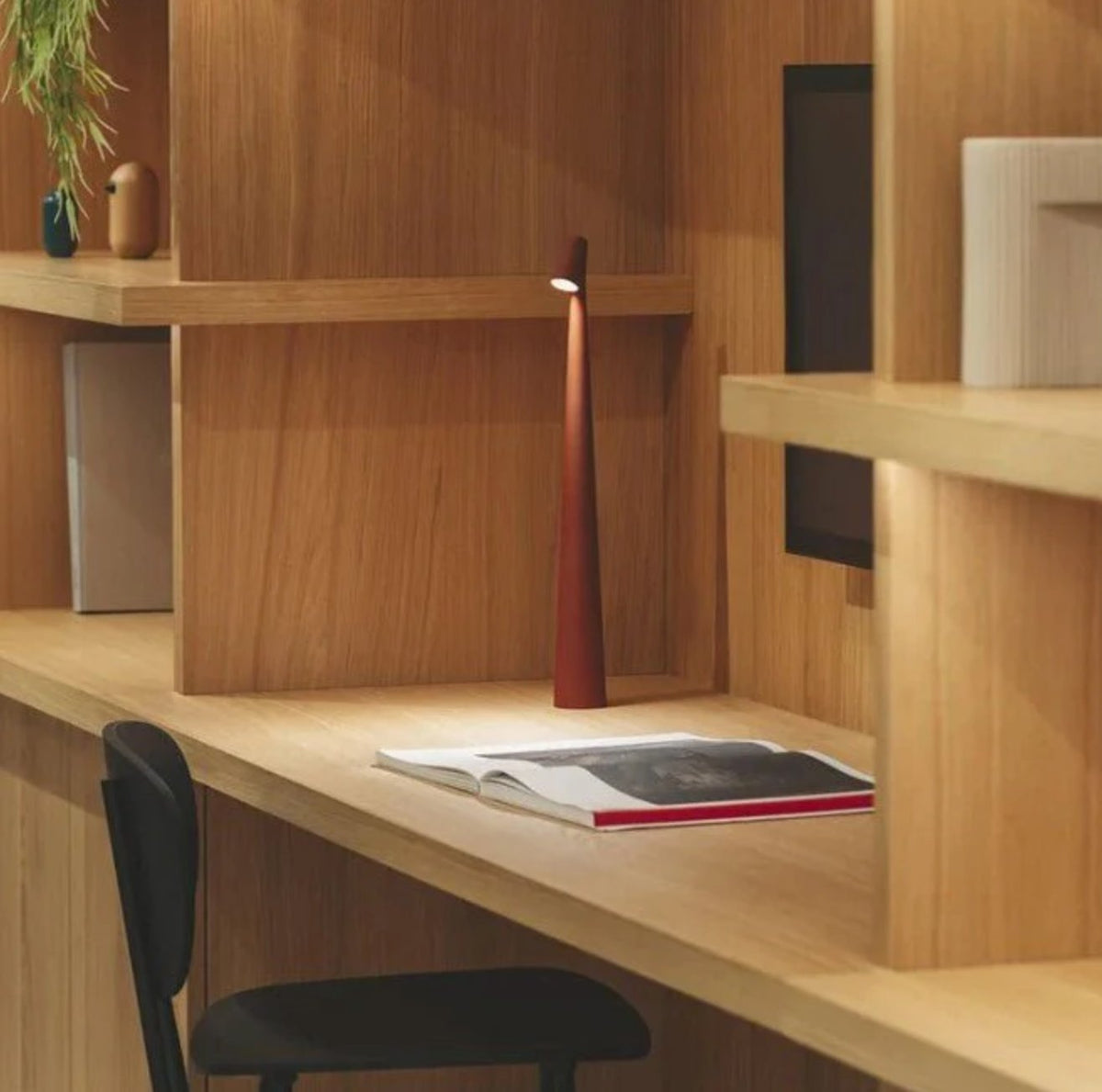 Minimalist Cordless Touch Table Lamp Tapered Cone Lifestyle