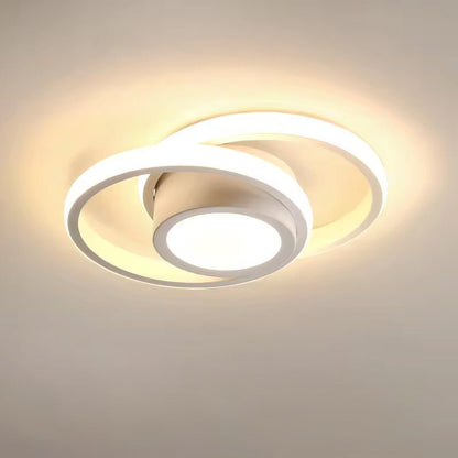 Minimalist Double Ring LED Ceiling Lamp Angle