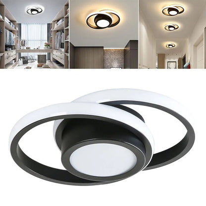 Minimalist Double Ring LED Ceiling Lamp Close Up