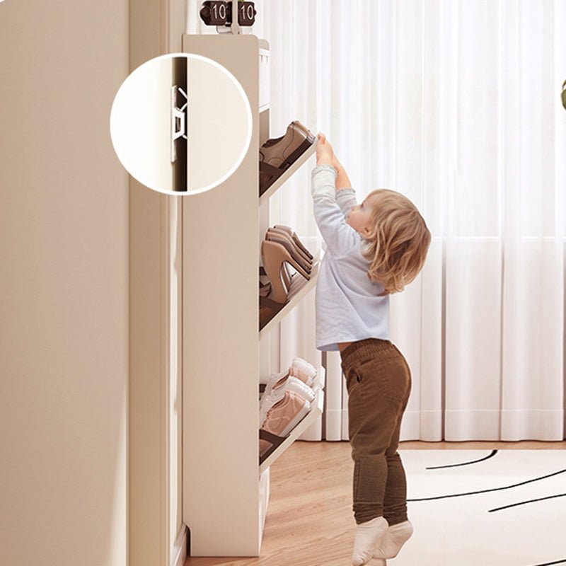 Minimalist Engineered Wood Ultra-Thin Shoe Storage Cabinet Flip Door Alternate