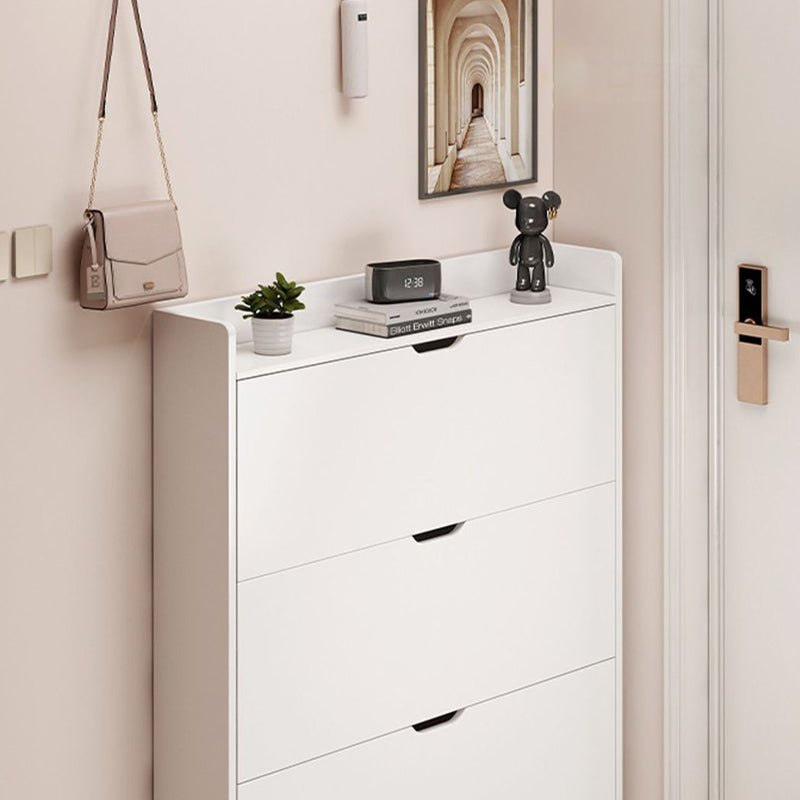 Minimalist Engineered Wood Ultra-Thin Shoe Storage Cabinet Flip Door View 12