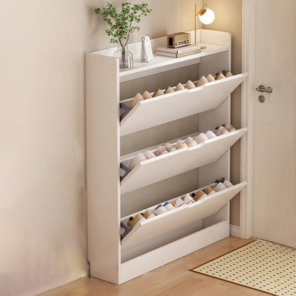 Minimalist Engineered Wood Ultra-Thin Shoe Storage Cabinet Flip Door View 16