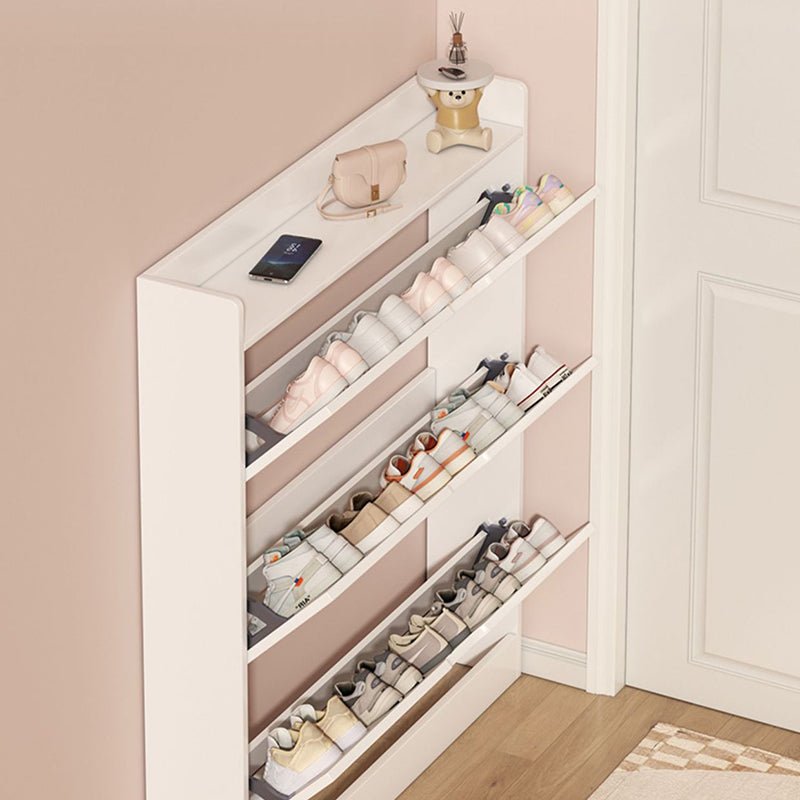 Minimalist Engineered Wood Ultra-Thin Shoe Storage Cabinet Flip Door View 17
