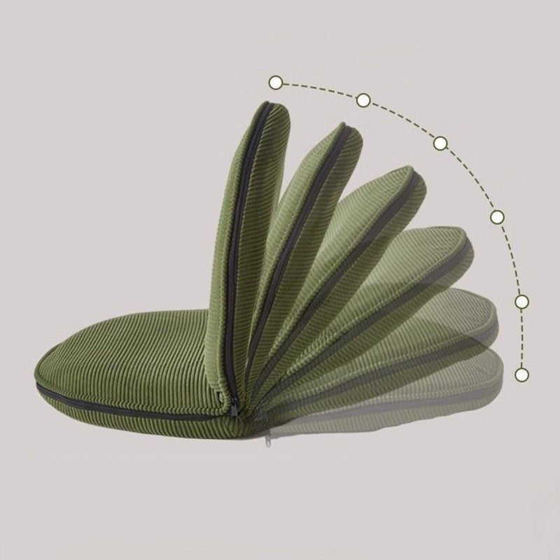 Minimalist Foldable Sherpa Corduroy Carbon Steel Accent Chair Back