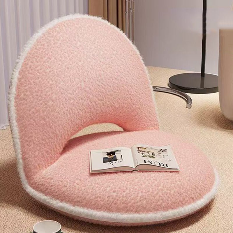 Minimalist Foldable Sherpa Corduroy Carbon Steel Accent Chair Close Up