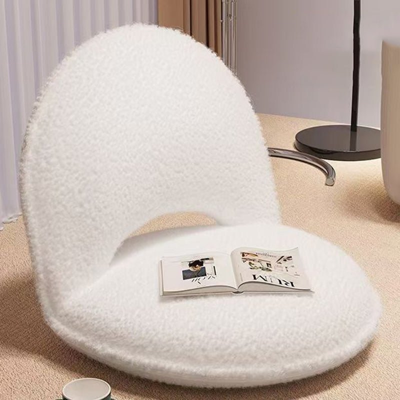 Minimalist Foldable Sherpa Corduroy Carbon Steel Accent Chair Full