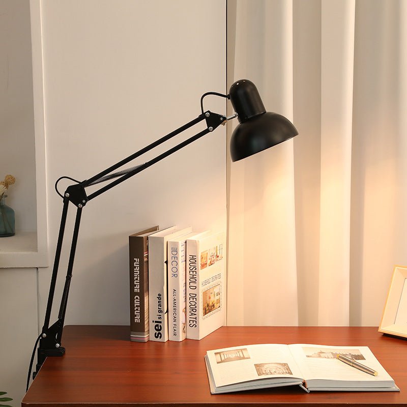 Minimalist Iron Clip Table Lamp Retractable Long Arm View 13
