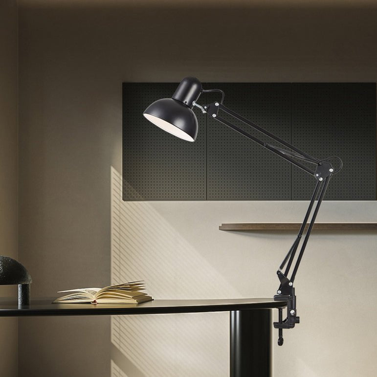 Minimalist Iron Clip Table Lamp Retractable Long Arm View 14