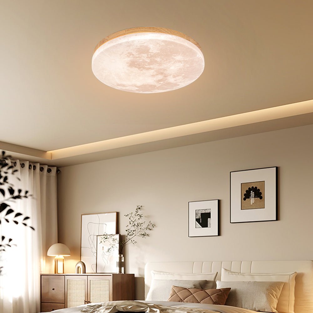 Minimalist LED Ceiling Light Moon Surface Round Angle
