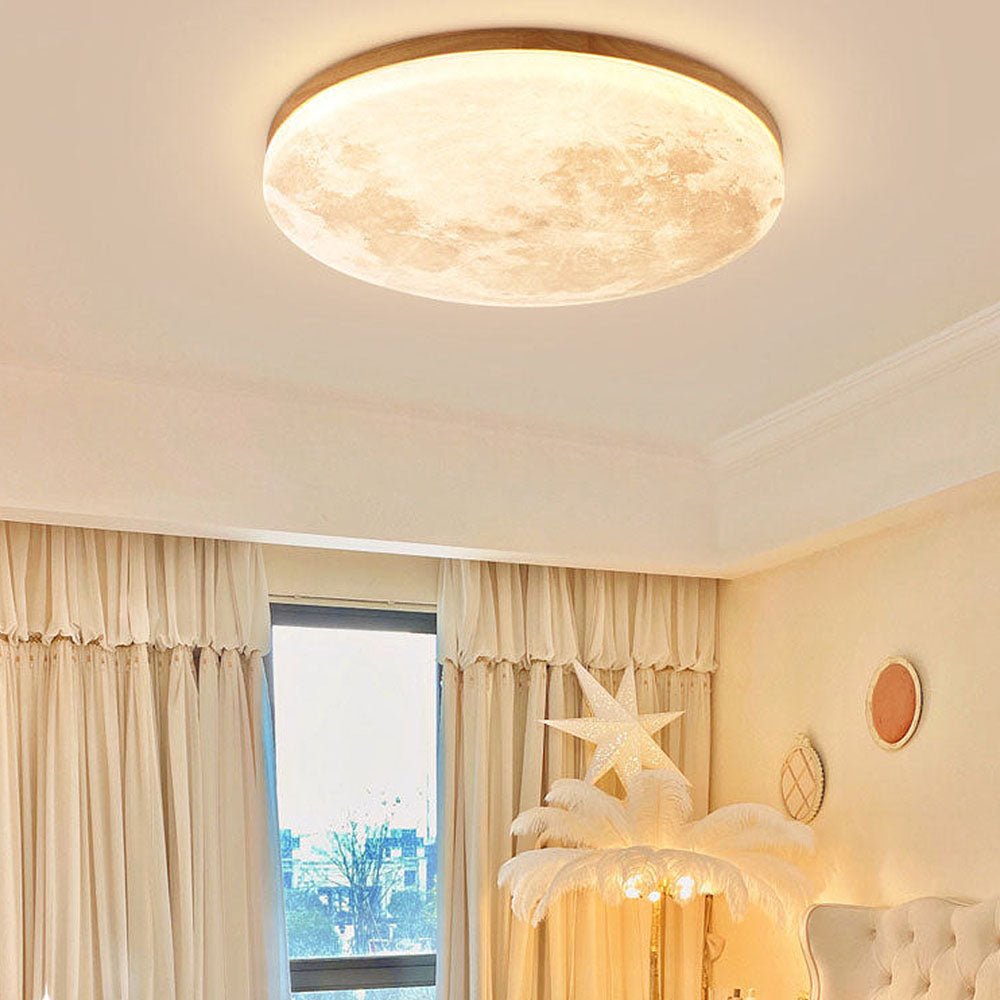 Minimalist LED Ceiling Light Moon Surface Round Full