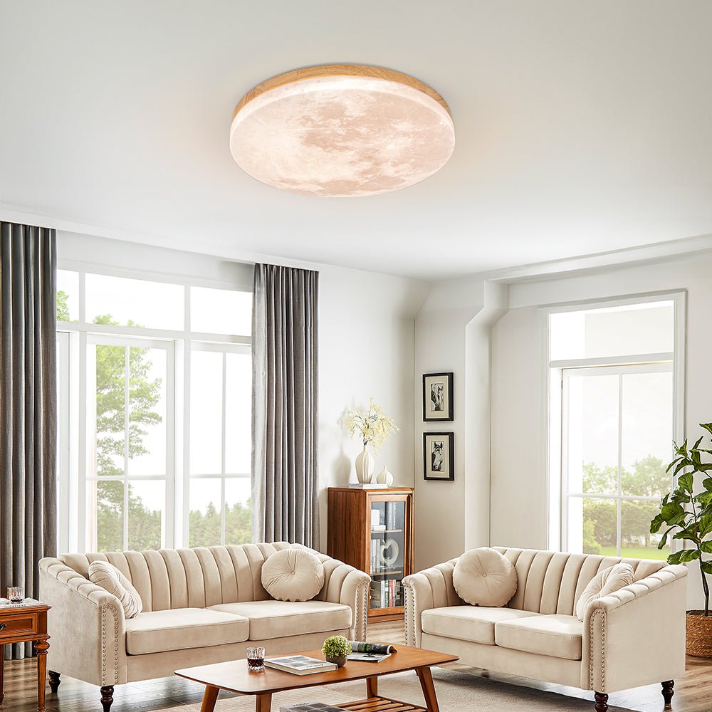 Minimalist LED Ceiling Light Moon Surface Round Lifestyle