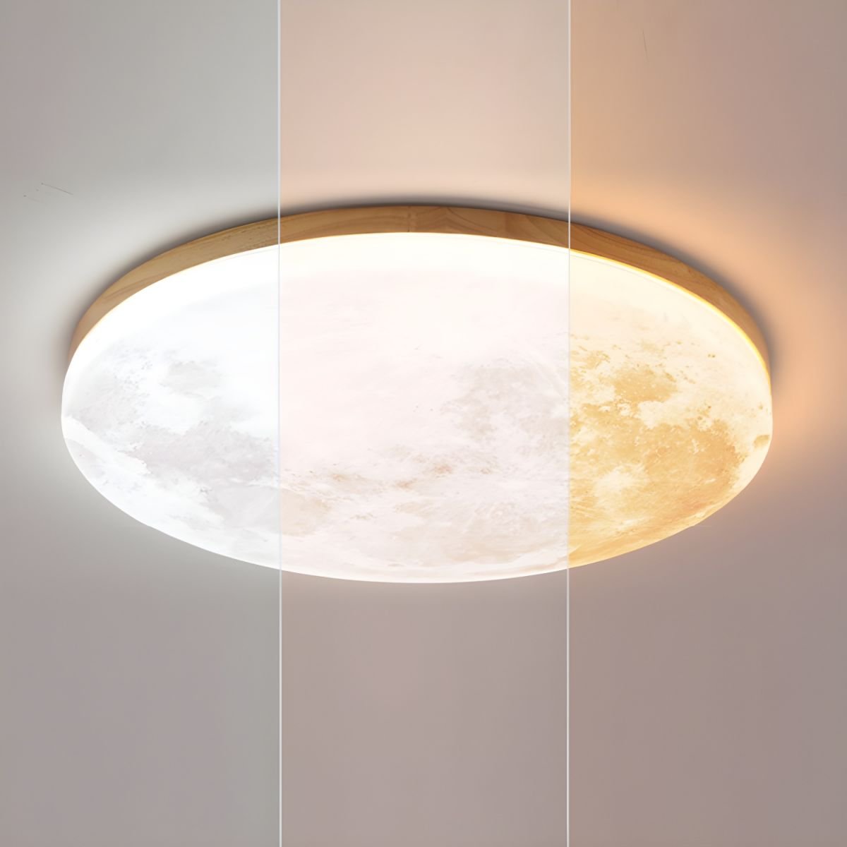 Minimalist LED Ceiling Light Moon Surface Round View 13