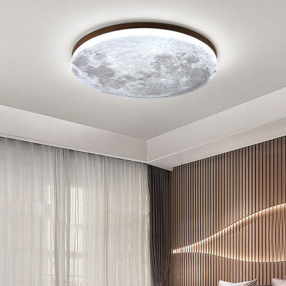 Minimalist LED Ceiling Light Moon Surface Round View 15