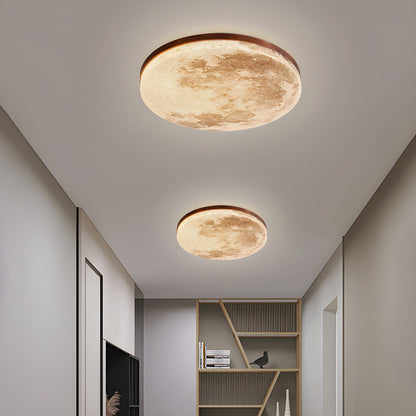 Minimalist LED Ceiling Light Moon Surface Round View 17