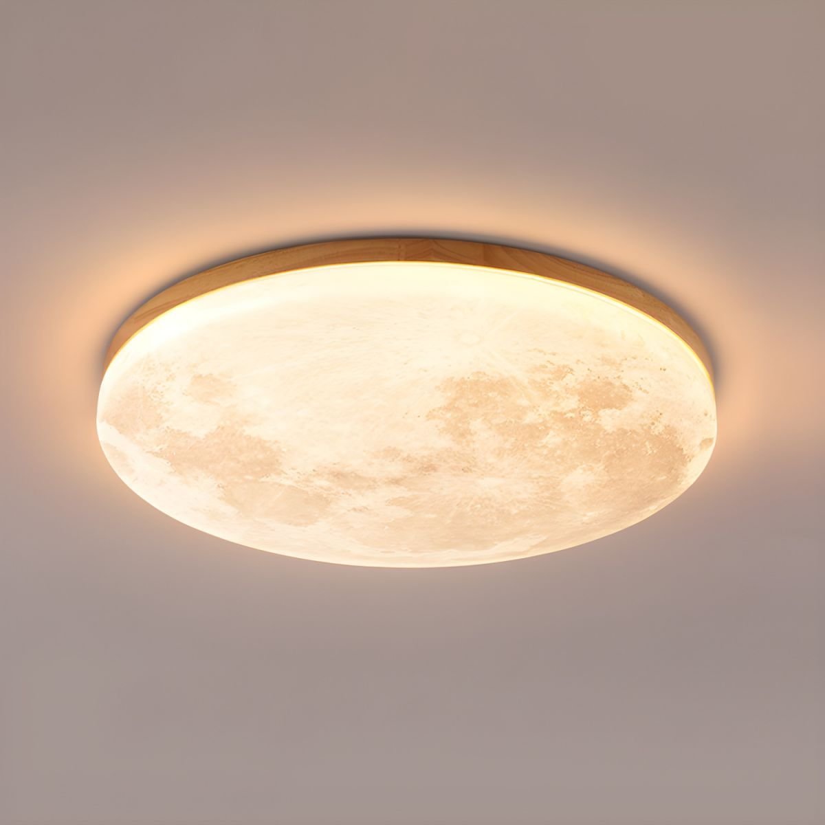 Minimalist LED Ceiling Light Moon Surface Round View 20