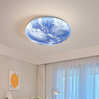 Minimalist LED Ceiling Light Moon Surface Round View 22