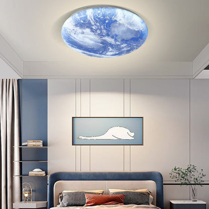 Minimalist LED Ceiling Light Moon Surface Round View 23