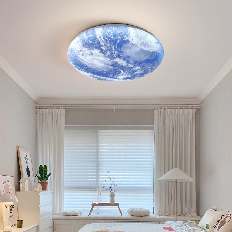 Minimalist LED Ceiling Light Moon Surface Round View 24
