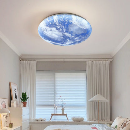 Minimalist LED Ceiling Light Moon Surface Round View 24