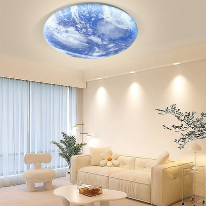 Minimalist LED Ceiling Light Moon Surface Round View 25
