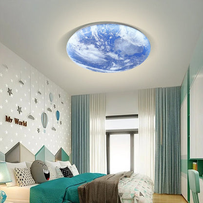 Minimalist LED Ceiling Light Moon Surface Round View 26