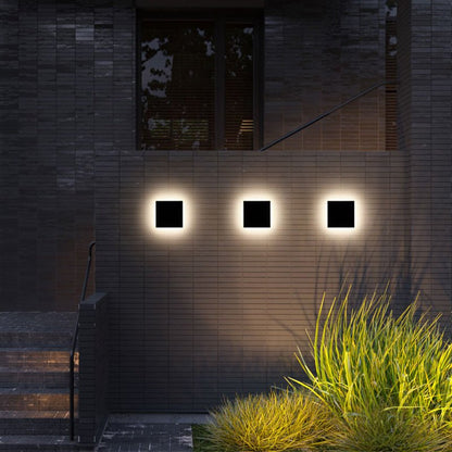 Minimalist LED Outdoor Wall Lamp Flush Disc Close Up
