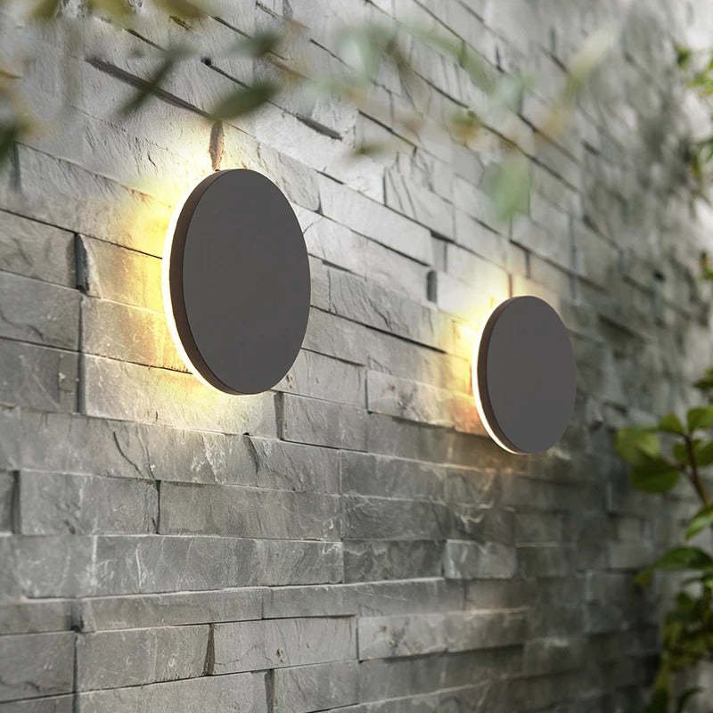 Minimalist LED Outdoor Wall Lamp Flush Disc Front