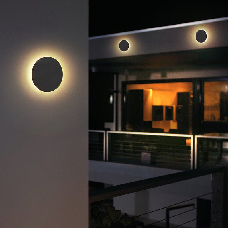 Minimalist LED Outdoor Wall Lamp Flush Disc Lifestyle