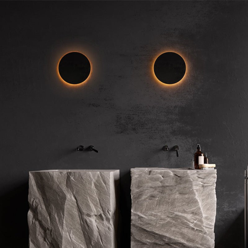 Minimalist LED Outdoor Wall Lamp Flush Disc Side