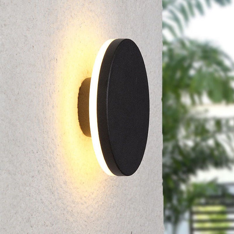 Minimalist LED Outdoor Wall Lamp Flush Disc View 12