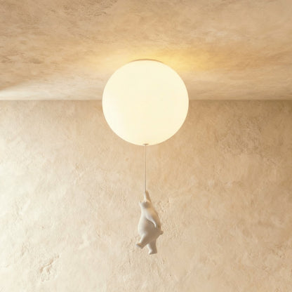 Minimalist Metal Ceiling Light Bear Figurine Alternate