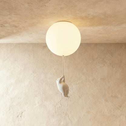 Minimalist Metal Ceiling Light Bear Figurine Lifestyle