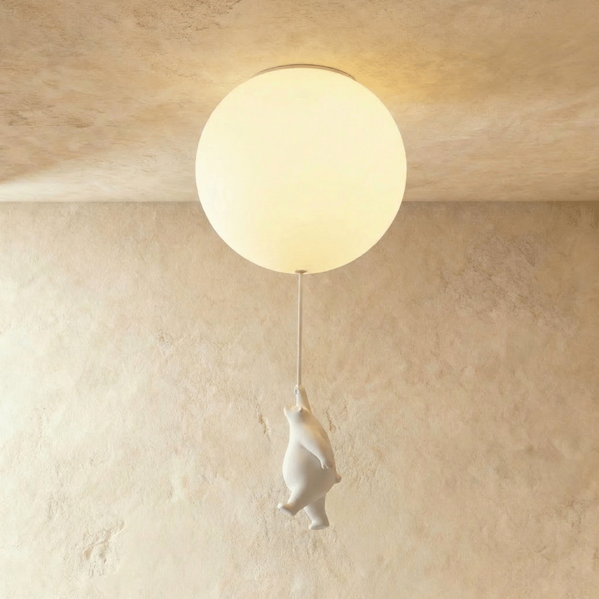 Minimalist Metal Ceiling Light Bear Figurine View 11