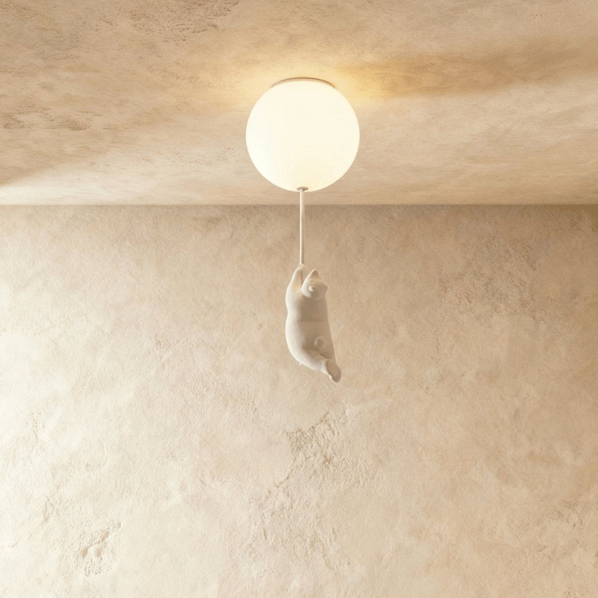 Minimalist Metal Ceiling Light Bear Figurine View 12