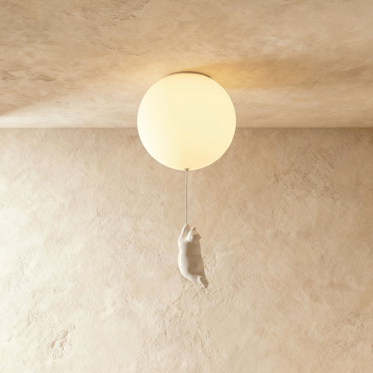 Minimalist Metal Ceiling Light Bear Figurine View 13