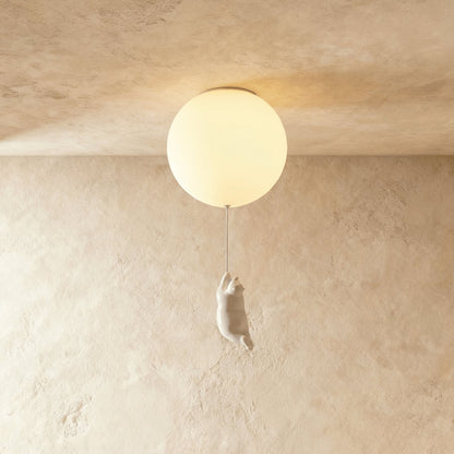 Minimalist Metal Ceiling Light Bear Figurine View 13