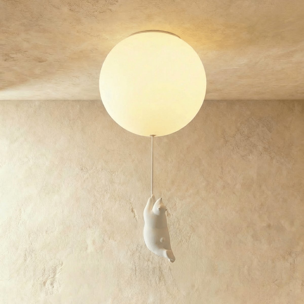 Minimalist Metal Ceiling Light Bear Figurine View 14