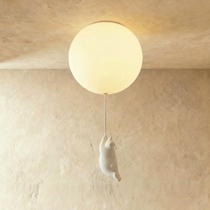Minimalist Metal Ceiling Light Bear Figurine View 14