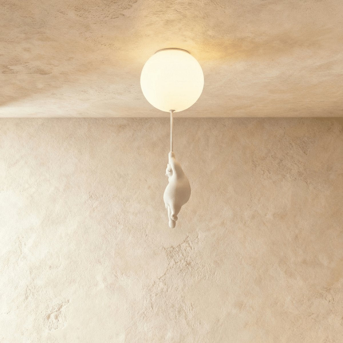 Minimalist Metal Ceiling Light Bear Figurine View 15