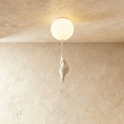Minimalist Metal Ceiling Light Bear Figurine View 15