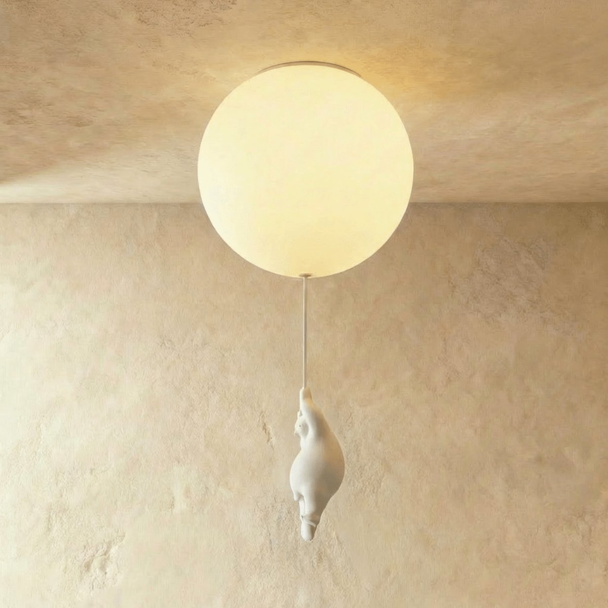 Minimalist Metal Ceiling Light Bear Figurine View 16