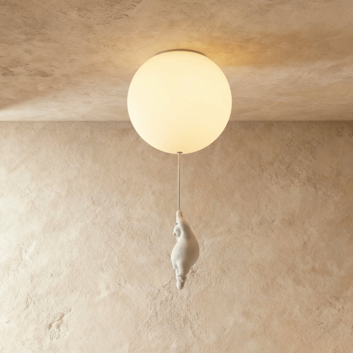 Minimalist Metal Ceiling Light Bear Figurine View 17