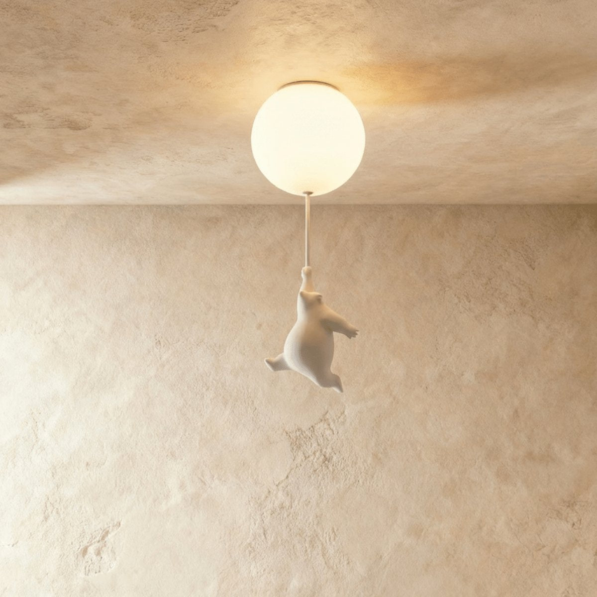 Minimalist Metal Ceiling Light Bear Figurine View 18