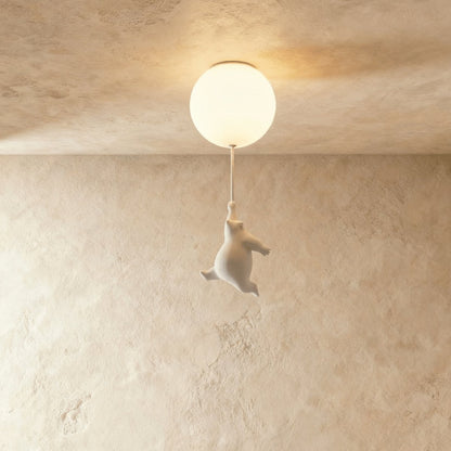 Minimalist Metal Ceiling Light Bear Figurine View 18