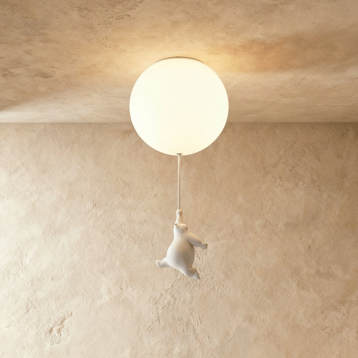Minimalist Metal Ceiling Light Bear Figurine View 19