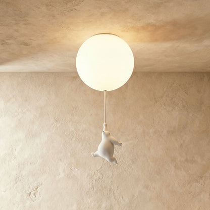 Minimalist Metal Ceiling Light Bear Figurine View 19