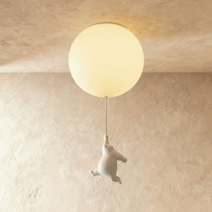 Minimalist Metal Ceiling Light Bear Figurine View 20