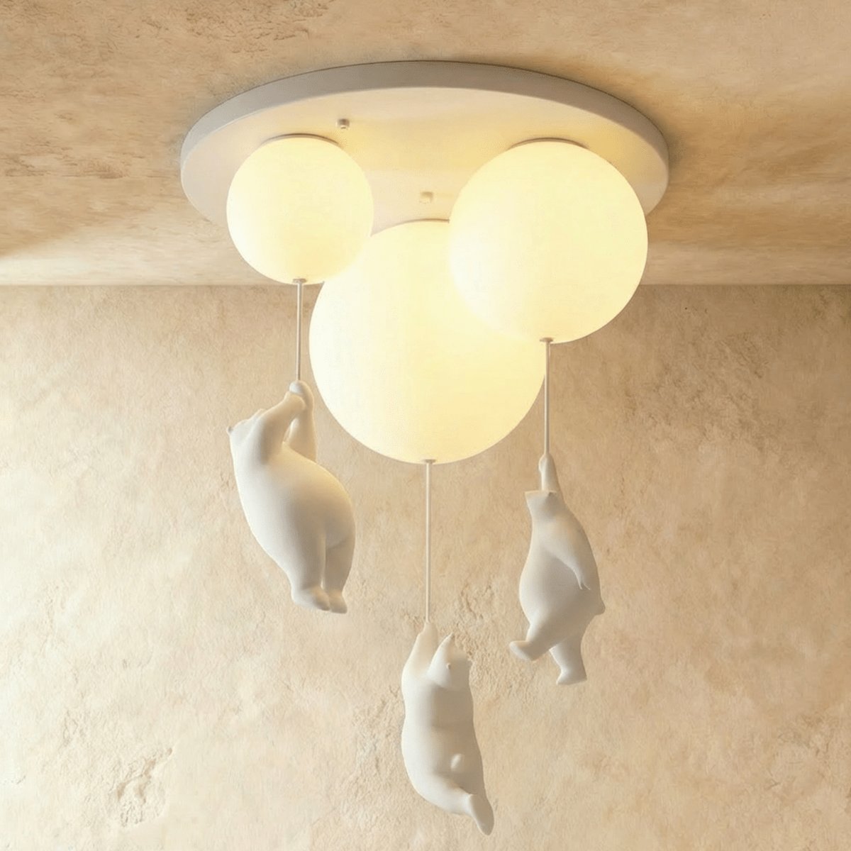 Minimalist Metal Ceiling Light Bear Figurine View 21