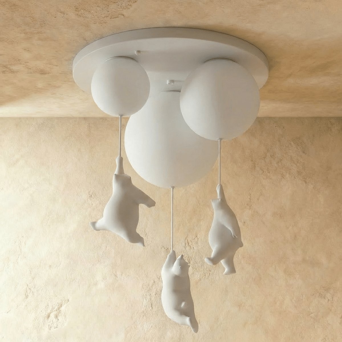 Minimalist Metal Ceiling Light Bear Figurine View 22