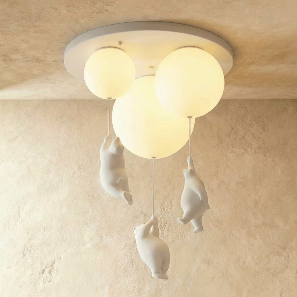 Minimalist Metal Ceiling Light Bear Figurine View 23